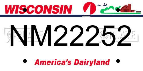 NM22252 Wisconsin License Plate