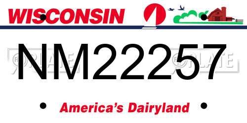 NM22257 Wisconsin License Plate