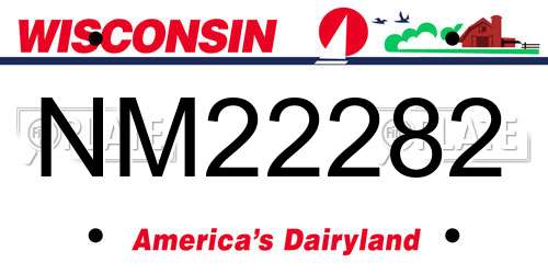 NM22282 Wisconsin License Plate