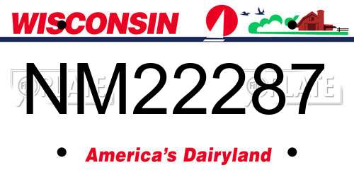 NM22287 Wisconsin License Plate