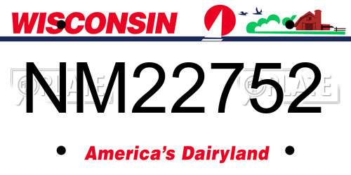 NM22752 Wisconsin License Plate