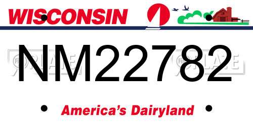 NM22782 Wisconsin License Plate
