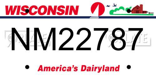 NM22787 Wisconsin License Plate
