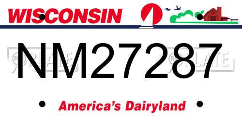 NM27287 Wisconsin License Plate
