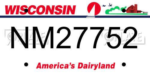NM27752 Wisconsin License Plate