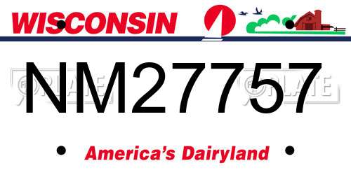 NM27757 Wisconsin License Plate