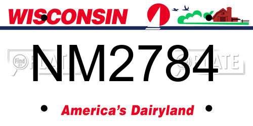 NM2784 Wisconsin License Plate