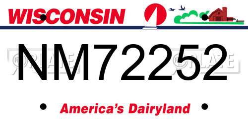 NM72252 Wisconsin License Plate