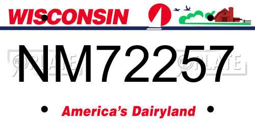 NM72257 Wisconsin License Plate