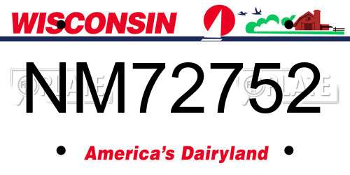 NM72752 Wisconsin License Plate