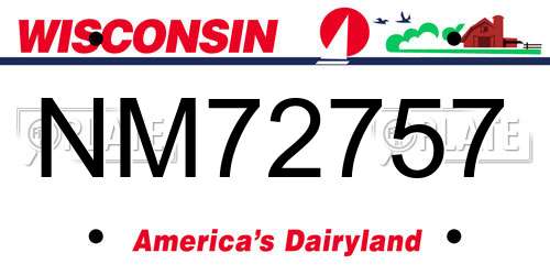 NM72757 Wisconsin License Plate