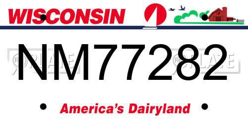 NM77282 Wisconsin License Plate