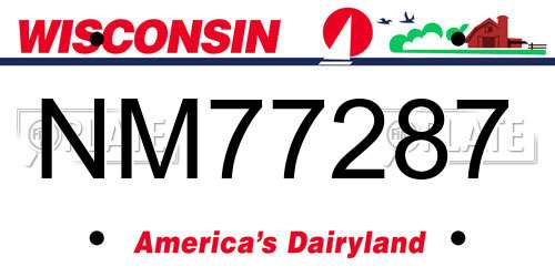 NM77287 Wisconsin License Plate