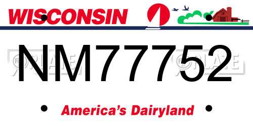 NM77752 Wisconsin License Plate