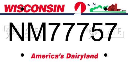NM77757 Wisconsin License Plate