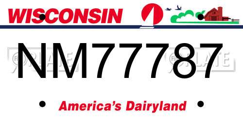 NM77787 Wisconsin License Plate