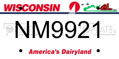 NM9921 Wisconsin License Plate