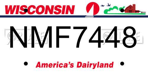 NMF7448 Wisconsin License Plate