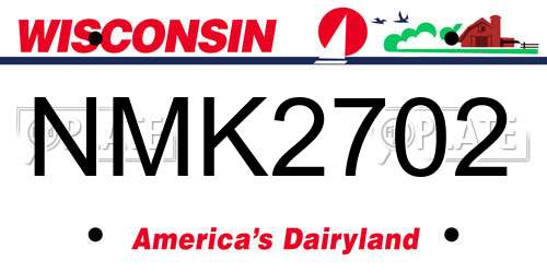 NMK2702 Wisconsin License Plate