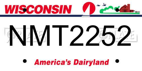 NMT2252 Wisconsin License Plate