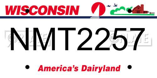 NMT2257 Wisconsin License Plate