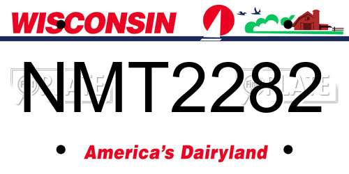 NMT2282 Wisconsin License Plate