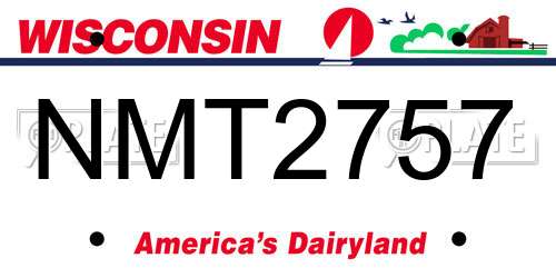 NMT2757 Wisconsin License Plate