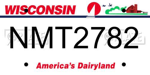 NMT2782 Wisconsin License Plate