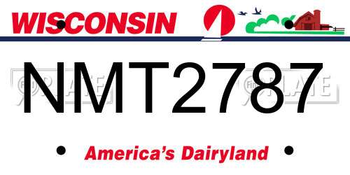 NMT2787 Wisconsin License Plate