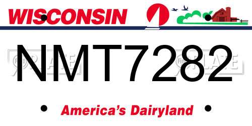 NMT7282 Wisconsin License Plate
