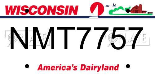 NMT7757 Wisconsin License Plate