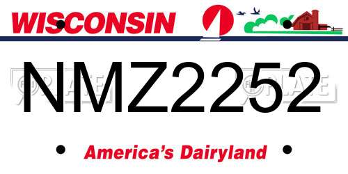 NMZ2252 Wisconsin License Plate