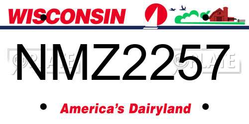 NMZ2257 Wisconsin License Plate