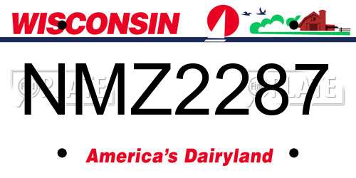 NMZ2287 Wisconsin License Plate