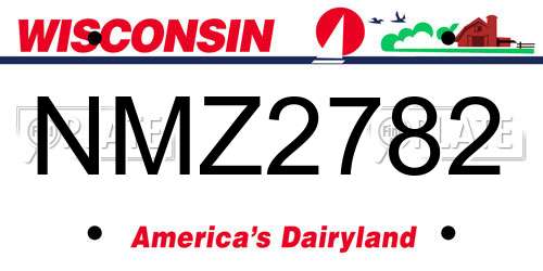 NMZ2782 Wisconsin License Plate