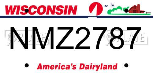 NMZ2787 Wisconsin License Plate