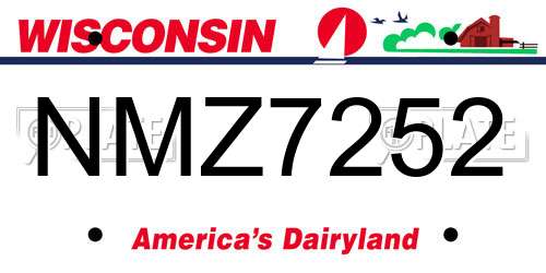 NMZ7252 Wisconsin License Plate