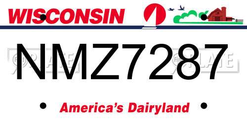 NMZ7287 Wisconsin License Plate