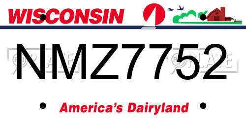 NMZ7752 Wisconsin License Plate
