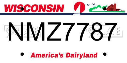 NMZ7787 Wisconsin License Plate