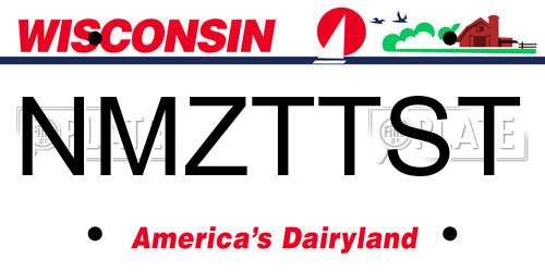 NMZTTST Wisconsin License Plate