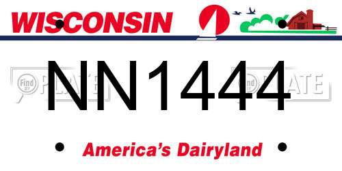 NN1444 Wisconsin License Plate
