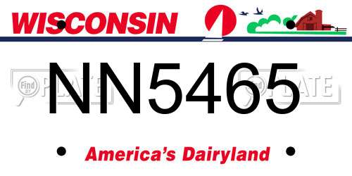 NN5465 Wisconsin License Plate