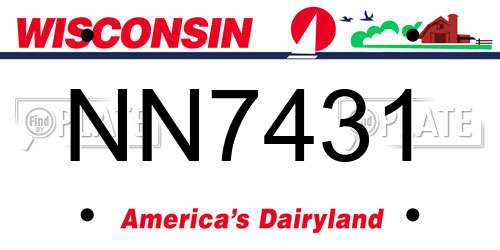 NN7431 Wisconsin License Plate