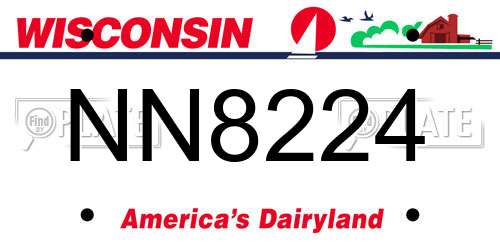 NN8224 Wisconsin License Plate