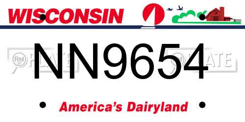 NN9654 Wisconsin License Plate