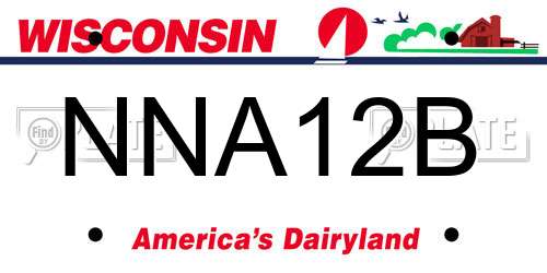 NNA12B Wisconsin License Plate