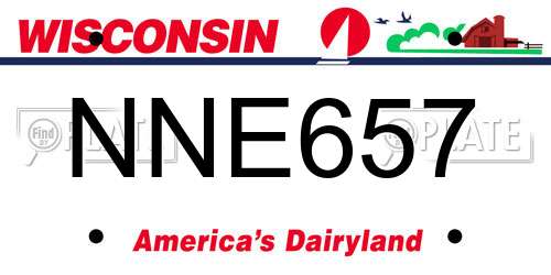 NNE657 Wisconsin License Plate
