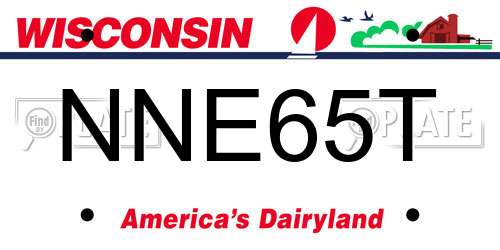 NNE65T Wisconsin License Plate