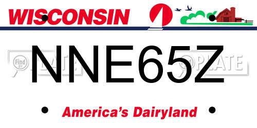 NNE65Z Wisconsin License Plate